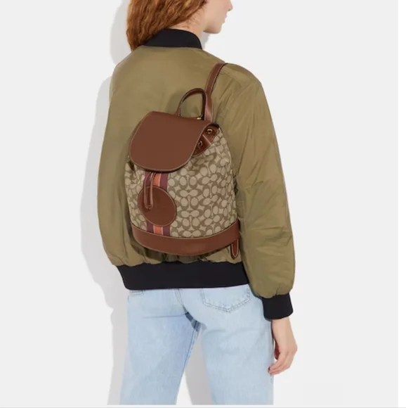 New! Dempsey Drawstring Backpack In Signature Jacquard